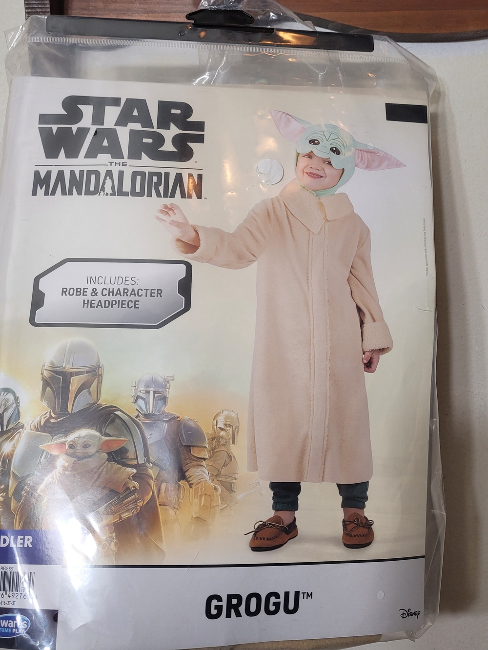 Disney Star Wars Grogu Baby Yoda Toddler Costume 2T-3T Dress Up Halloween